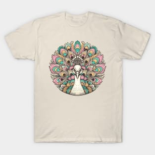 Pastel Majesty - Ornate Peacock Illustration T-Shirt